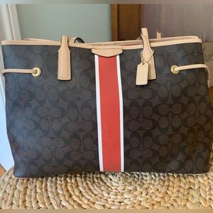NWOT Coach Signature Red Stripe Bag.